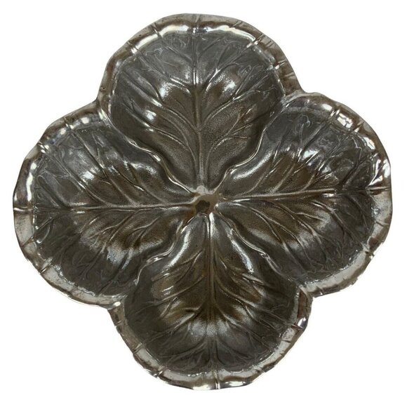 Wilton Armetale Majolica Cabbage Divided Pewter 9.5 in Serving Bowl Square - Picture 3 of 8